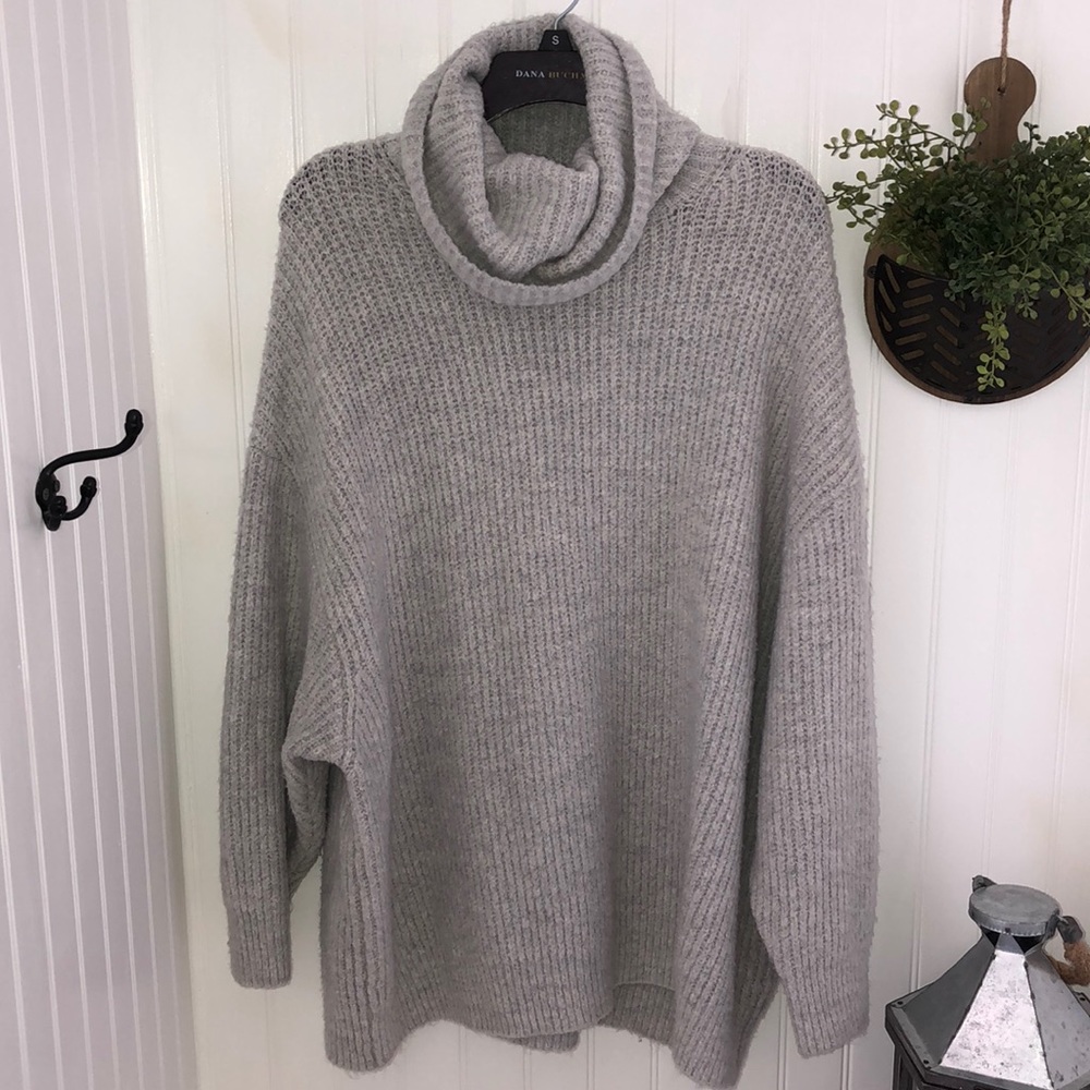 ZARA knit cowl neck ribbed sweater